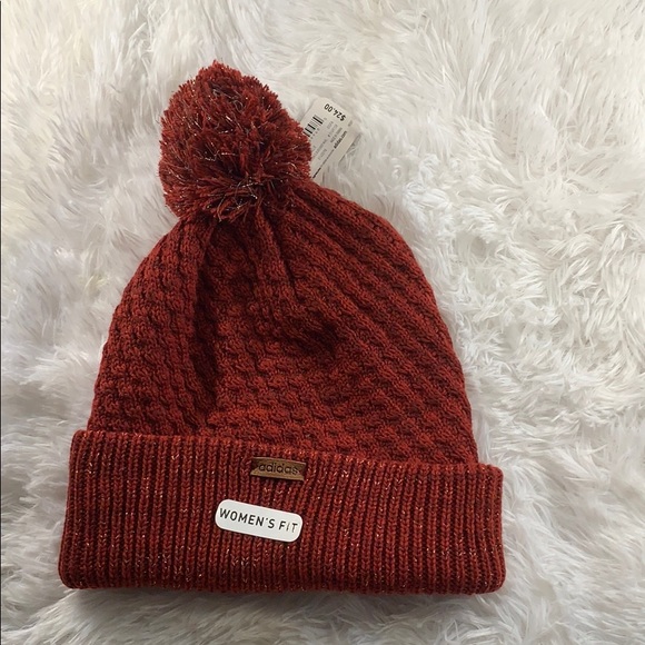Adidas Women's Twilight II Lurex Ballie Beanie red - Picture 1 of 10